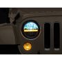 Raxiom J143372 97-18 Jeep Wrangler TJ & JK Axial 7-In LED Headlights w/ DRL - Blk Housing (Clear Lens)