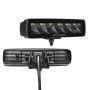 Go Rhino 750300621FBS Xplor Blackout Series Sixline LED Flood Light Kit (Surface/Threaded Stud Mnt) - Blk (Pair)