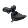 Mustang Motorcycle 79714 Mustang 84-06 Harley Standard Rear Tire Standard Touring Solo Seat w/Driver Backrest Studs - Black