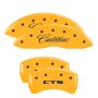 MGP 35020SCTSYL 4 Caliper Covers Engraved Front Cursive/Cadillac Engraved Rear CTS Yellow finish black ch