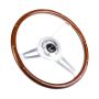 NRG Classic Wood Grain Steering Wheel (365mm) Wood w/Metal Inserts & Brushed Alum. 3-Spoke Center