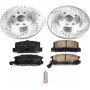 PowerStop K3161 Z23 Daily Driver Carbon-Fiber Ceramic Brake Pad and Drilled & Slotted Rotor Kit