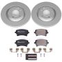 PowerStop ESK4564 Genuine Geomet Coated Rotors, ECE-R90 Brake Pads + Hardware Kit