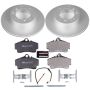 PowerStop ESK857 Genuine Geomet Coated Rotors, ECE-R90 Brake Pads + Hardware Kit