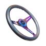 NRG Classic Wood Grain Steering Wheel (350mm) Chameleon/Pearlescent Paint Grip w/Neochrome 3-Spoke