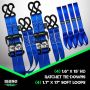 Rhino USA TD-GC1.6X15-BLU Heavy Duty Ratchet Tie-Down 4-Pack Blue 1.6In X 15Ft