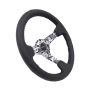 NRG Reinforced Steering Wheel (350mm / 3in. Deep) Blk Leather w/Hydrodipped Digi-Camo Spokes