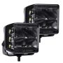 Go Rhino 750700321SCS Xplor Blackout Series Cube LED Sideline Spot Light Kit (Surface Mount) 4x3 - Blk (Pair)