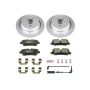 PowerStop ESK5624 Genuine Geomet Coated Rotors, ECE-R90 Brake Pads + Hardware Kit