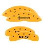 MGP 36014SLCSYL 4 Caliper Covers Engraved Front Lincoln Engraved Rear MKS Yellow finish black ch