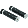 Kuryakyn 6674 Dillinger Grips Throttle-By-Wire Silver