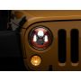 Raxiom J154701 07-18 Jeep Wrangler JK 7-In LED Headlights- Red Housing- Clear Lens
