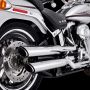 Vance and Hines 16343 Vance & Hines HD Softail Fatboy 07-17 Twin Slash Chrome PCX Slip-On Exhaust