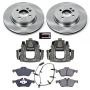 PowerStop KCOE5724 OE Stock Replacement Low-Dust Ceramic Brake Pad, Rotor and Caliper Kit