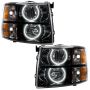 Oracle Lighting 7105-001 SMD Pre-Assembled Headlights, Black, Round Style, White