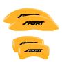 MGP 10229SSP1YL 4 Caliper Covers Engraved Front & Rear No bolts/Sport Yellow finish black ch