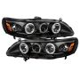SPYDER 5010728 Projector Headlights - LED Halo - Amber Reflector - Black