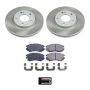 PowerStop SC165 Semi-Coated Rotor and Low-Dust Ceramic Brake Pad Kit