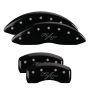 MGP 12192SRTRBK 4 Caliper Covers Engraved Front & Rear Vintage Style/RT Black finish silver ch