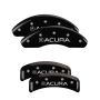 MGP 39002SACUBK 4 Caliper Covers Engraved Front & Rear Acura Black finish silver ch