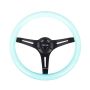 NRG Classic Wood Grain Steering Wheel (350mm) Minty Fresh Color Grip w/Black 3-Spoke Center