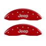 MGP 42011FJEPRD Front set 2 Caliper Covers Engraved Front JEEP Red finish silver ch