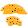 MGP 14214SBOWYL 4 Caliper Covers Engraved Front & Rear Bowtie Yellow finish black ch