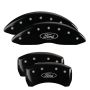 MGP 10229SFRDBK 4 Caliper Covers Engraved Front & Rear Oval logo/Ford Black finish silver ch
