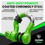 Rhino USA RNO-GRN-SHACKLES 3/4In D-Ring Shackle Set (2-Pack)(Green)