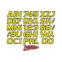 Hardline YEBLK700 Boat Lettering Registration Kit 3 in. - 700 Yellow/Black