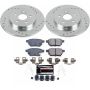 PowerStop K6498 Z23 Daily Driver Carbon-Fiber Ceramic Brake Pad and Drilled & Slotted Rotor Kit