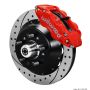 Wilwood 140-15409-DR Narrow Superlite 6R Dust Seal Front Hub Kit 14.00in Drill Red 67-69 Camaro 64-72 Nova
