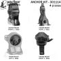 ANCHOR MOUNTS 301114 ENGINE MNT KIT