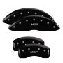MGP 32003SMGPBK 4 Caliper Covers Engraved Front & Rear  Black finish silver ch