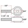 SPECIALTY PRODUCTS COMPANY 15750 XAXIS ROD END BALL JOINT