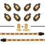 XKGLOW XK034001-A XK Glow Strips Single Color  LED Accent Light Motorcycle Kit Amber - 8xPod + 2x8In