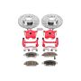 PowerStop KC696-26 Z26 Street Performance Ceramic Brake Pad, Drilled Slotted Rotor, and Caliper Kit
