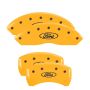 MGP 10198SFRDYL 4 Caliper Covers Engraved Front & Rear Oval logo/Ford Yellow finish black ch