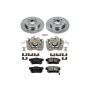 PowerStop KCOE407 OE Stock Replacement Low-Dust Ceramic Brake Pad, Rotor and Caliper Kit