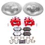 PowerStop KC4624-26 Z26 Street Performance Ceramic Brake Pad, Drilled Slotted Rotor, and Caliper Kit