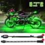 XKGLOW XK034001-G XK Glow Strips Single Color  LED Accent Light Motorcycle Kit Green - 8xPod + 2x8In