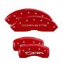MGP 4 Caliper Covers Engraved Front C5/Corvette Engraved Rear C5/Z06 Red finish silver ch