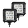 Go Rhino 751803023FCS Xplor Bright Series Cube LED Flood Light Kit (Surface/Threaded Stud Mount) 3x3 - Blk (Pair)
