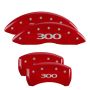 MGP 32004S300RD 4 Caliper Covers Engraved Front & Rear 300 Red finish silver ch