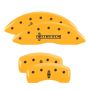 MGP 36021SLC1YL 4 Caliper Covers Engraved Front Lincoln Engraved Rear Star logo Yellow finish black ch
