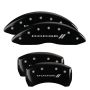MGP 12005SDD3BK 4 Caliper Covers Engraved Front & Rear With stripes/Dodge Black finish silver ch