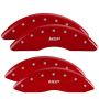 MGP 55002SMGPRD 4 Caliper Covers Engraved Front & Rear  Red finish silver ch