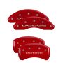 MGP 12199SDD4RD 4 Caliper Covers Engraved Front & Rear With out stripes/Dodge Red finish silver ch