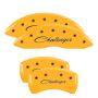 MGP 12181SCLSYL 4 Caliper Covers Engraved Front & Rear Cursive/Challenger Yellow finish black ch
