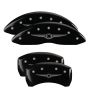 MGP 32004SCW1BK 4 Caliper Covers Engraved Front & Rear Style 1/Chrysler Wing Black finish silver ch
